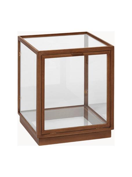 Vitrina de roble Miru, Estructura: madera de roble, Madera de roble oscura, tranparente, An 40 x Al 42 cm