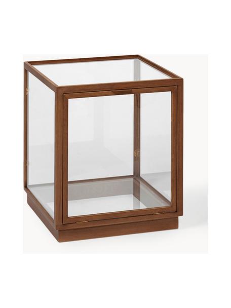 Vitrine Miru aus Eichenholz, Gestell: Eichenholz, Dunkles Eichenholz, Transparent, B 40 x H 42 cm