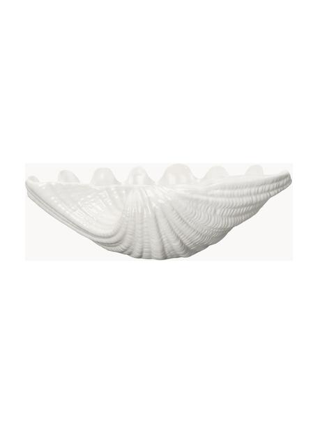 Servierschale Shell aus Dolomit in Muschelform, Dolomit, Off White, B 34 x T 24 cm