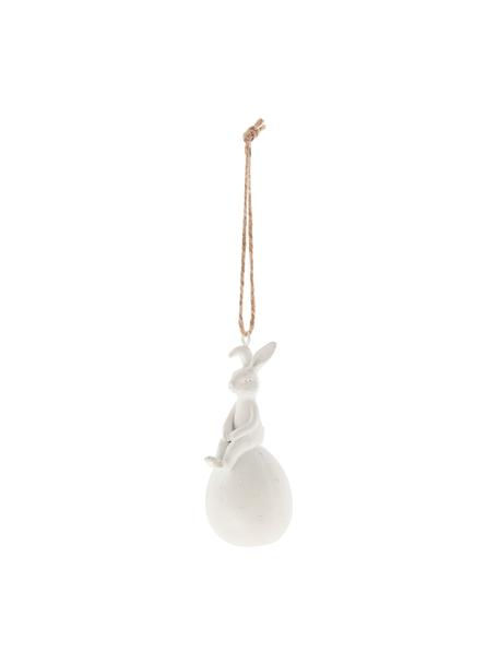 Adorno para colgar conejo Semina, Poliresina, Blanco, Ø 4 x Al 7 cm