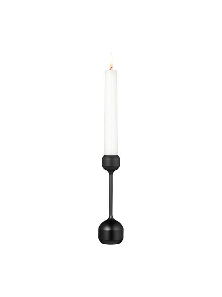 Kerzenhalter Silhouette in Schwarz, Metall, beschichtet, Schwarz, Ø 4 x H 15 cm