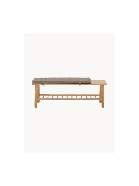 Banc en bois d'hévéa Linde, Tissu grège, bois d'hévéa, larg. 120 x prof. 30 cm