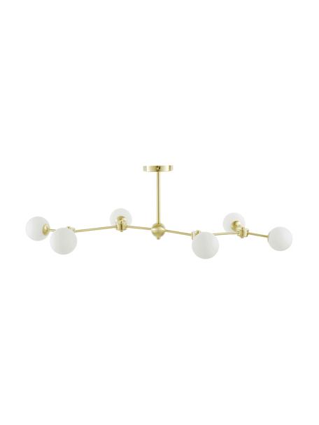 Lámpara de techo grande Aurelia, Anclaje: metal latón, Blanco, latón, Ø 110 x Al 32 cm