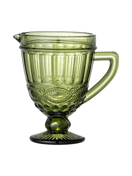 Decanter Florie in groen in landelijke stijl, 300 ml, Glas, Groen, 20 x 20 cm