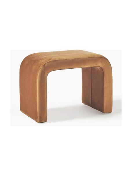 Taburete de terciopelo Penelope, Tapizado: terciopelo (100% poliéste, Estructura: metal, madera contrachapa, Terciopelo turrón, An 61 x Al 46 cm