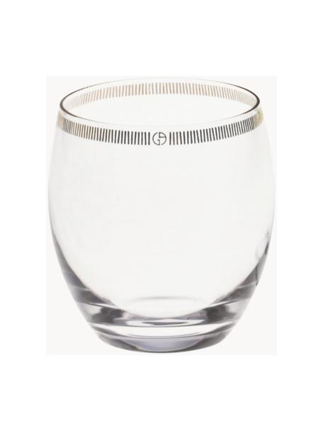 Vasos de agua de cristal con adorno dorado Dvorak, 6 uds., Transparente, oro, Ø 8 x Al 9 cm