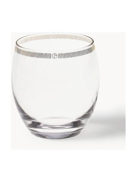 Verres à eau en cristal doré Dvorak, 6 pièces, Transparent, doré, Ø 8 x haut. 9 cm