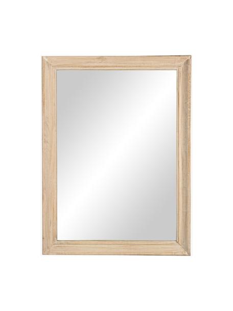 Obdélníkové nástěnné zrcadlo s dřevěným rámem Tiziano, Béžová, Š 60 cm, H 4 cm