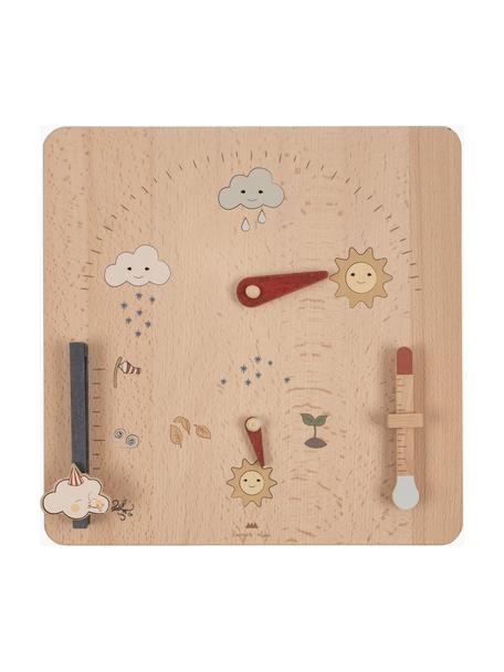 Spielzeug-Wetterstation Nature aus Buchenholz, Buchenholz, FSC-zertifiziert, Helles Holz, Bunt, B 30 x L 30 cm