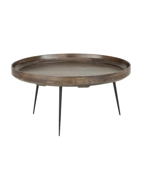 Runder Design-Couchtisch Bowl, Tischplatte: Mangoholz, gebeizt, Beine: Stahl, pulverbeschichtet , Mangoholz, Ø 75 x H 38 cm