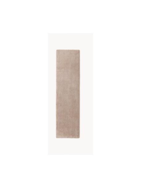 Tapis de couloir à longs poils beige Leighton, Beige-brun, larg. 80 x long. 300 cm