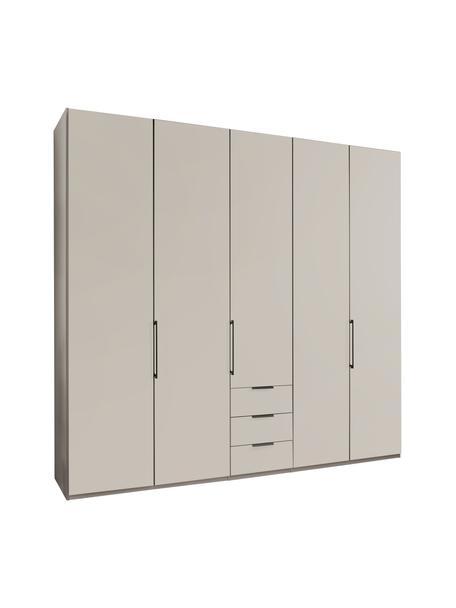 Drehtürenschrank Monaco, 5-türig, Korpus: Mitteldichte Holzfaserpla, Griffe: Metall, beschichtet, Champagnerfarben, B 246 x H 216 cm