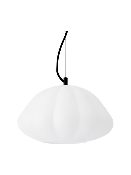 Pendelleuchte Elba in organischer Form, Lampenschirm: Glas, Baldachin: Metall, beschichtet, Cremeweiß, Ø 32 cm x H 17 cm