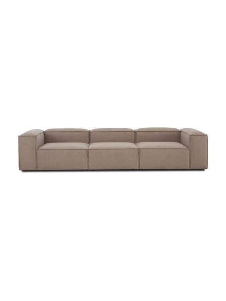 Modulares Sofa Lennon (4-Sitzer) in Braun, Bezug: 100% Polyester Der strapa, Gestell: Massives Kiefernholz, FSC, Webstoff Braun, B 327 x T 119 cm