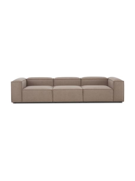 Modulares Sofa Lennon (4-Sitzer), Bezug: 100% Polyester Der strapa, Gestell: Massives Kiefernholz, FSC, Webstoff Braun, B 327 x T 119 cm