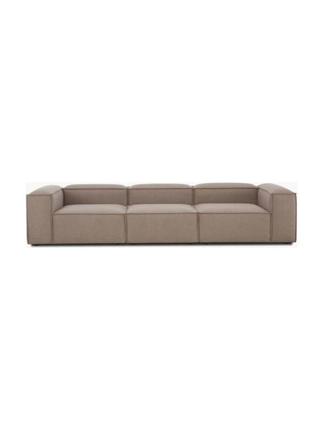 Divano componibile 4 posti Lennon, Rivestimento: 100% poliestere Con 115.0, Struttura: legno di pino massiccio, , Piedini: plastica, Tessuto taupe, Larg. 327 x Prof. 119 cm