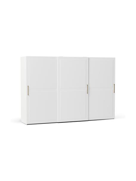 Armario modular Charlotte, 3 puertas correderas (300 cm), diferentes variantes, Estructura: aglomerado con certificad, Madera pintado blanco, Interior Basic (Al 200 cm)