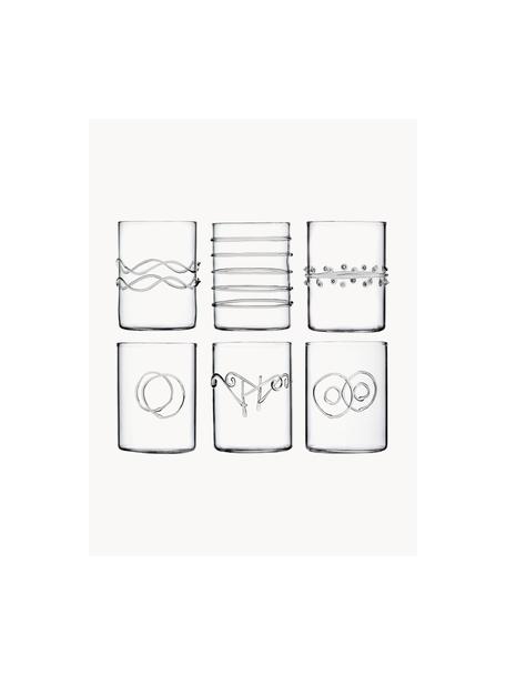 Handgefertigte Schnapsgläser Deco' Clear, 6er-Set, Borosilikatglas, Transparent, Ø 5 x H 7 cm, 100 ml