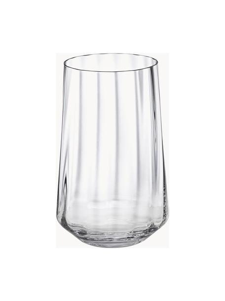 Vasos de cristal con relieves Bernadotte, 6 uds., Cristal, Transparente, Ø 8 x Al 12 cm, 380 ml