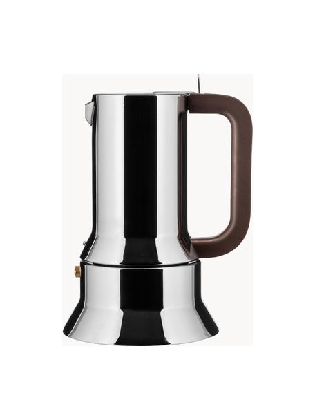Kaffeekocher 9090 für sechs Tassen, Korpus: Edelstahl 18/10, hochglan, Griff: Kunststoff, Silberfarben, Dunkelbraun, Ø 13 x H 21 cm