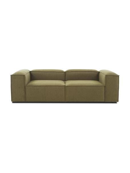 Modulaire bank Lennon (3-zits), Bekleding: 100% polyester De slijtva, Frame: massief grenenhout, FSC-g, Poten: kunststof, Geweven stof groen, B 238 x D 119 cm