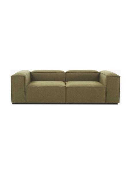 Modulares Sofa Lennon (3-Sitzer), Bezug: 100 % Polyester Der strap, Gestell: Massives Kiefernholz FSC-, Füße: Kunststoff, Webstoff Olivgrün, B 238 x T 119 cm
