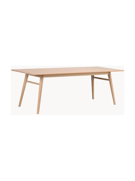 Table extensible bois de chêne Nevis, 220 - 265 x 90 cm, Bois de chêne, larg. 220 x prof. 90 cm