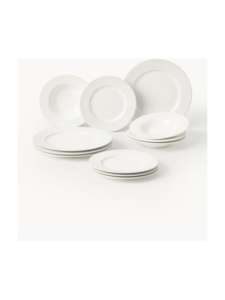 Serviesset Goya van porselein, 4 personen (set van 12), Porselein, Wit, 4 personen (12-delig)