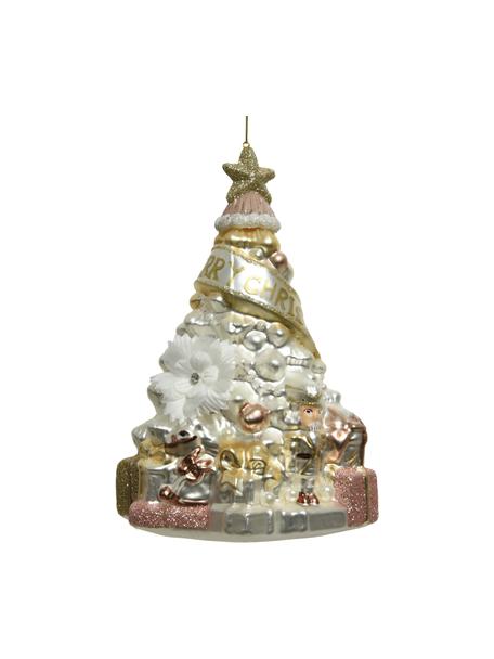 Adorno navideño Mery, Adornos: vidrio, Dorado, bronce, blanco, Ø 12 x Al 17 cm