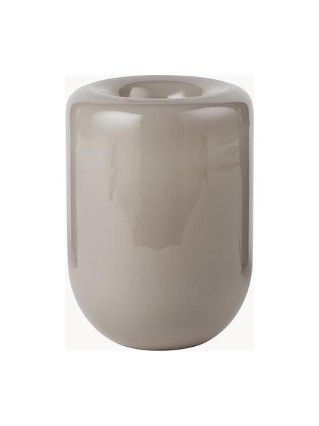 Mundgeblasene Glas-Vase Opal, H 20 cm, Glas, mundgeblasen, Greige, Ø 14 x H 20 cm