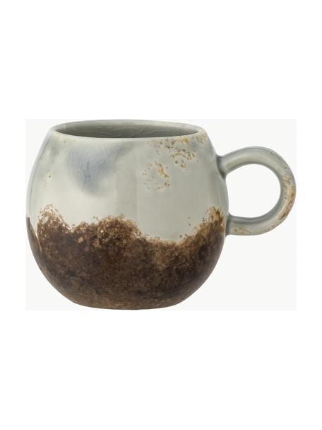 Handgemachte Tasse Paula mit Glasur, Steingut, Dunkelbraun, Grautöne, Ø 9 x H 8 cm, 250 ml