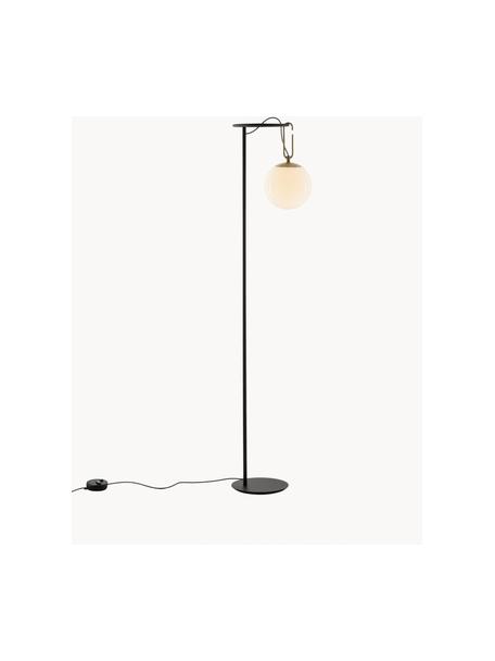 Lampa podłogowa ze szkła dmuchanego nh, Stelaż: aluminium powlekane, Biały, czarny, W 172 cm