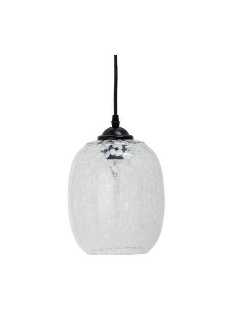 Petite suspension en verre à motif pois Gisele, Transparent, blanc, Ø 18 x haut. 30 cm
