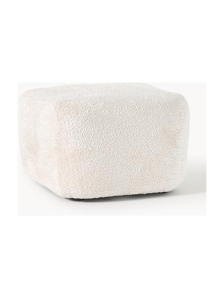 Pouf en peluche-bouclé Wolke, Peluche-bouclé blanc cassé, larg. 64 x haut. 41 cm