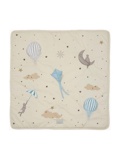 Tapis de jeu deen coton bio Dreamland, Blanc crème, multicolore, larg. 80 x long. 80 cm