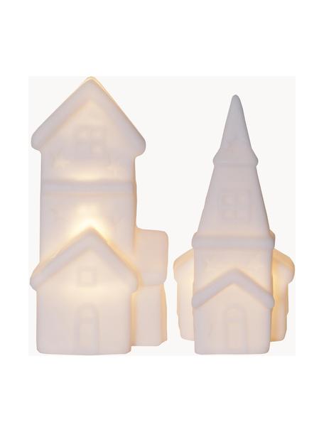 Figuras luminosas Polly, 2 uds., a pilas, Plástico, Blanco, An 8 x Al 16 cm