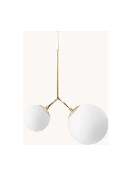 Suspension Twice, Blanc, doré, larg. 47 x haut. 70 cm