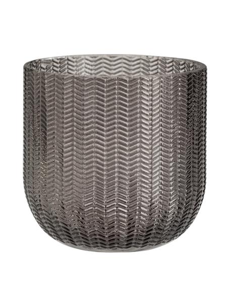 Vaso cepillo de dientes de vidrio Emilia, Vidrio, Gris, Ø 8 x Al 8 cm