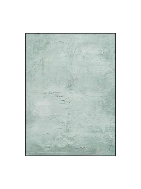Impression sur toile peinte à la main encadrée Simple Living, Vert sauge, larg. 92 x haut. 120 cm
