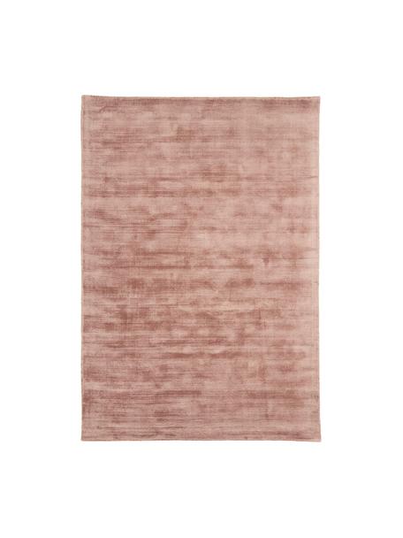 Handgeweven viscose vloerkleed Jane, Onderzijde: 100% katoen Het in dit pr, Terracotta, B 120 x L 180 cm (maat S)
