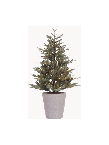 Batteriebetriebener, künstlicher LED-Weihnachtsbaum Allison H 120 cm, Grün, Grau, Ø 76 x H 120 cm