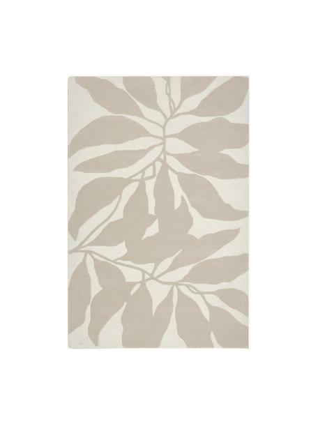 Tappeto in lana taftato a mano Lando, 100% lana

Nel caso dei tappeti di lana, le fibre possono staccarsi nelle prime settimane di utilizzo, questo e la formazione di lanugine si riducono con l'uso quotidiano, Beige, bianco crema, Larg. 120 x Lung. 180 cm (taglia S)