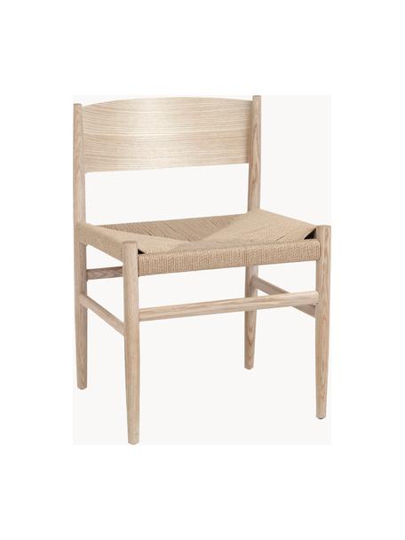 Houten stoel Nestor met gevlochten zitvlak, handgemaakt, Frame: eikenhout, FSC-gecertific, Lichtbeige, eikenhout, licht, B 50 x D 53 cm