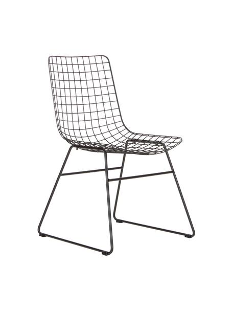 Silla de metal Wire, Metal con pintado en polvo, Negro, An 47 x F 54 cm