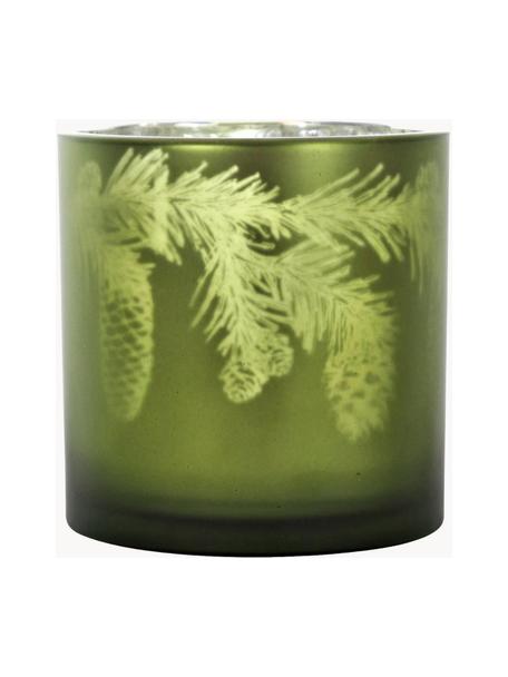 Photophore en verre Woods, Verre, Vert, couleur argentée, Ø 15 x haut. 15 cm