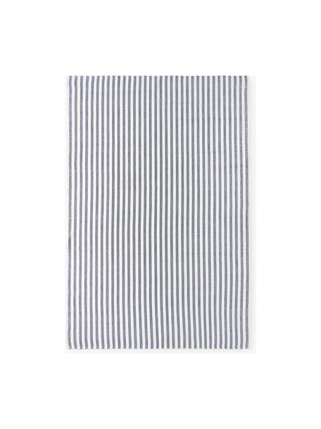 Tapis d'intérieur/extérieur tissé à la main Lyla, 100 % polyester, certifié GRS, Blanc, bleu foncé, larg. 200 x long. 300 cm (taille L)