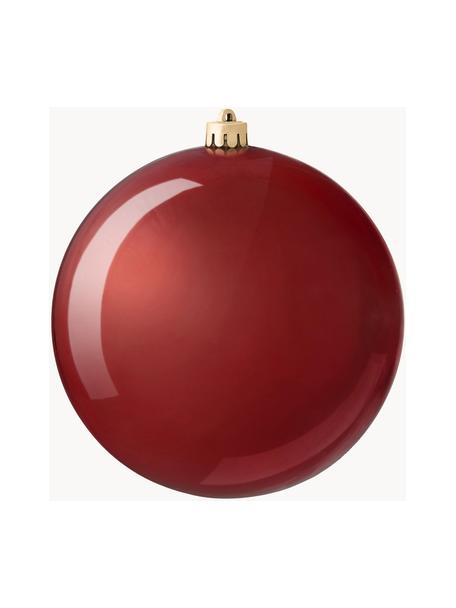 Boule de Noël incassable Stix, Plastique robuste, Rouge, Ø 14 cm, 2 pièces