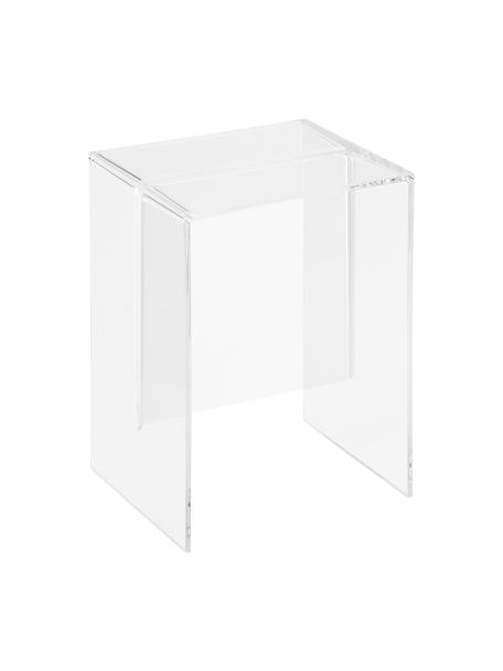 Sgabello/tavolino trasparente Max-Beam, Polipropilene colorato e trasparente, Trasparente, Larg. 33 x Alt. 47 cm