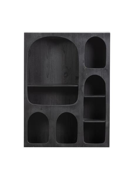 Étagère murale bois de pin Barney, Bois de pin, laqué, Noir, larg. 60 x long. 80 cm