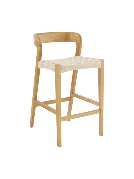Barová stolička s výpletom Vikdalen, Brestové drevo, béžová, Š 45 x V 87 cm